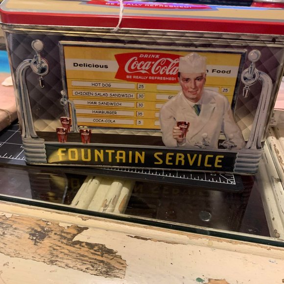 Vintage Coca Cola Soda Fountain Tin - Picture 1 of 6